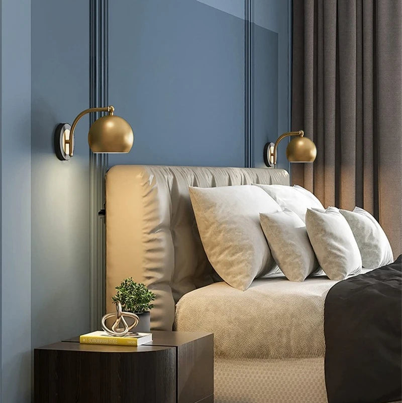 LuxRoyale Luxury Gold Finish Rechargeable Wall Light with Bulb