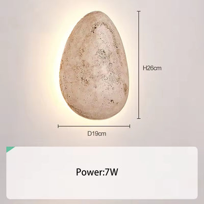Royelux Minimal Wall Lamp With Natural Stone Texture WabiSabi Style For Calming Ambience