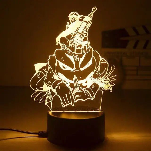 Naruto 3D LED Night Lamp - Anime Character Light with Kakashi, Sasuke, Sakura, and Naruto for Kids' Room Decor and Gifts - U