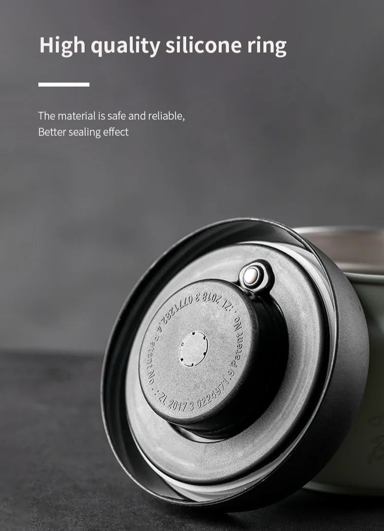 Royallure Stainless Steel Coffee Canister with Manual Vacuum Seal for Fresh Beans