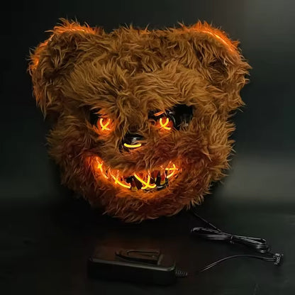 Rayvia LED Halloween Cosplay Face Mask Bloody Rabbit Bear Cartoon Party Headgear