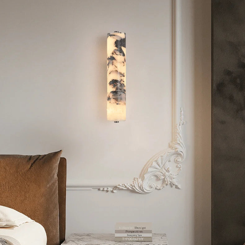 LuxRoyale Italian Style Natural Stone Black Marble Wall Sconces
