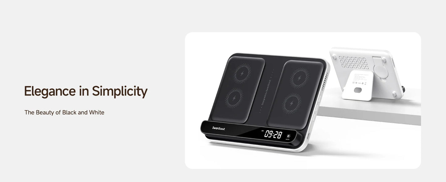 Royallure Dual Wireless Charger – Fast Charging Dock for Phone, Watch & Earbuds (Samsung Compatible)