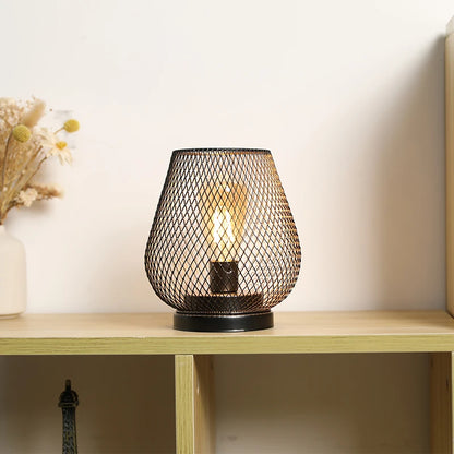Lumora Premium Wireless LED Table Lamp With Metal Mesh Shade For Living Room Ambient Glow
