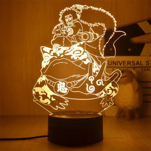 Naruto 3D LED Night Lamp - Anime Character Light with Kakashi, Sasuke, Sakura, and Naruto for Kids' Room Decor and Gifts - O