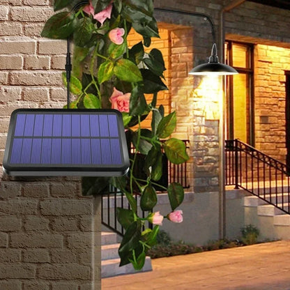 Royelux Solar Pendant Light – Dual-Head LED Chandelier with Remote Control