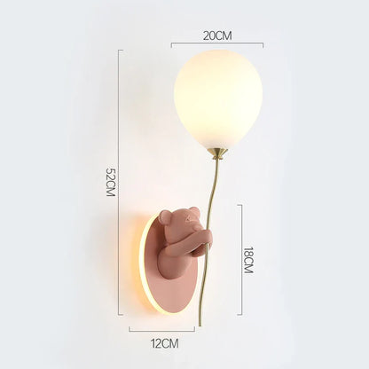 RoyaleGlow Artistic Bear Wall Lamp for Kids Room