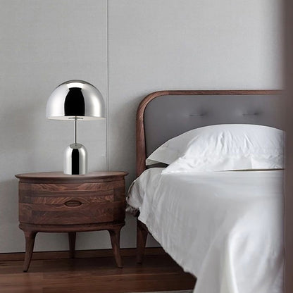 Cordless Bell Table Lamp - Touch Control LED Bedside Light - Black