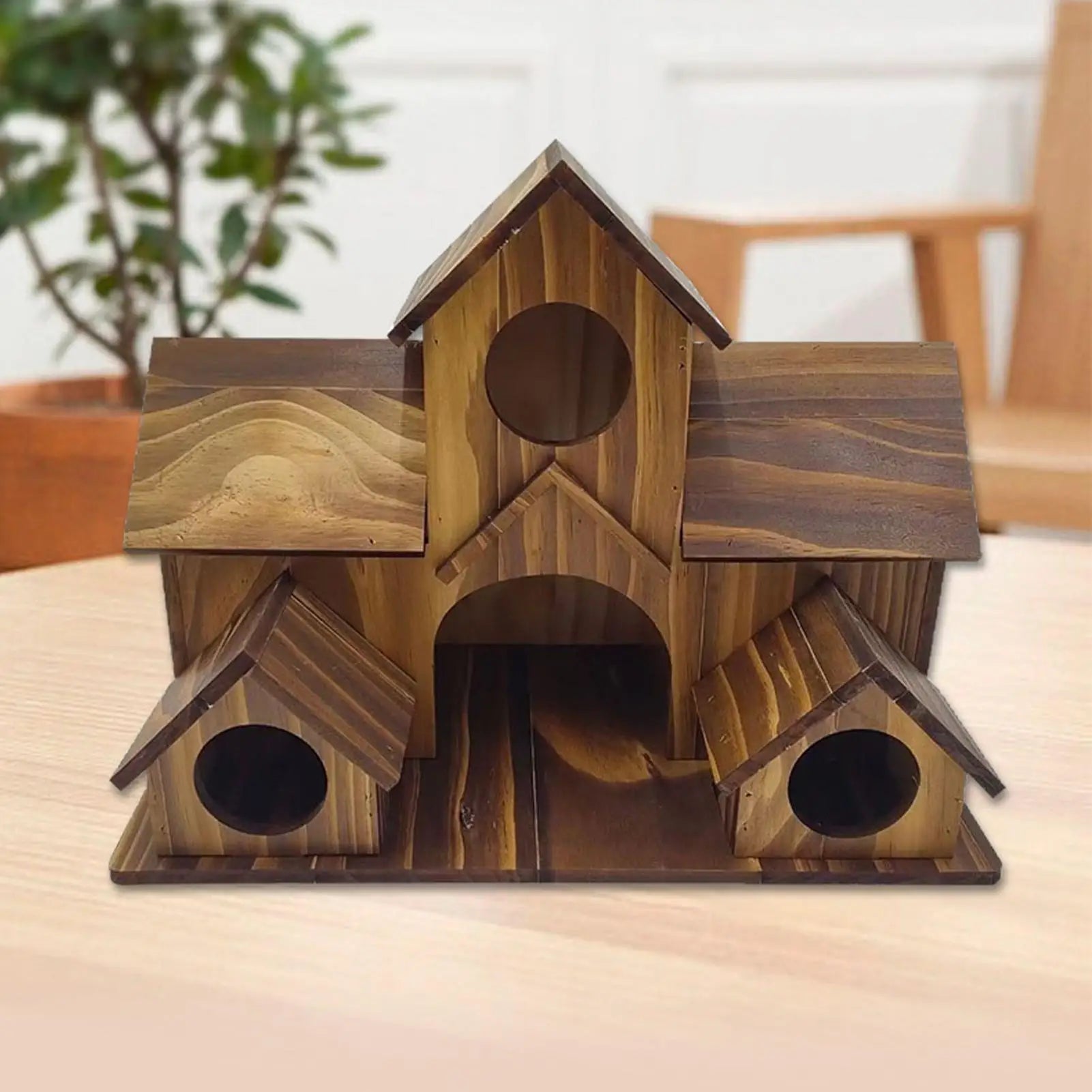 Luxora Wooden Birdhouse with Rustic Design - Durable Safe Shelter for Birds