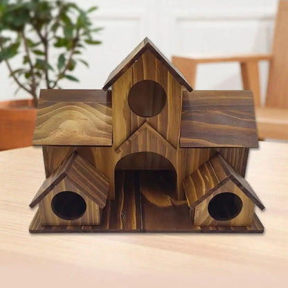 Luxora Wooden Birdhouse with Rustic Design - Durable Safe Shelter for Birds