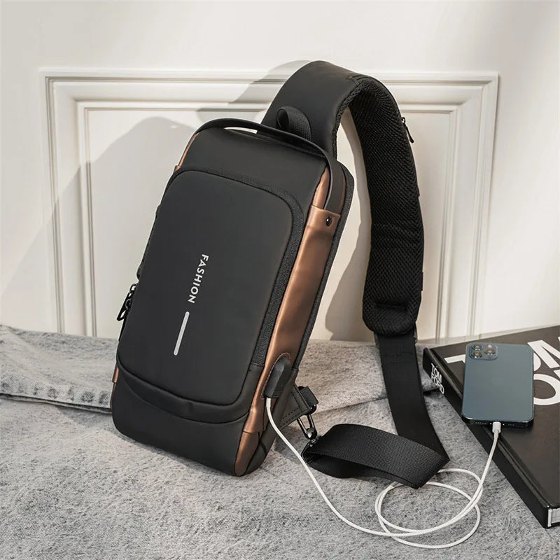 Luxora Carbon Fiber Anti-Theft Backpack with USB Charging