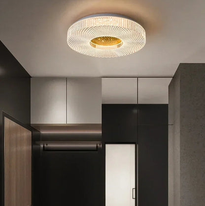 LuxRoyale Round Copper Ceiling Lamp with Opaque Acrylic Shade