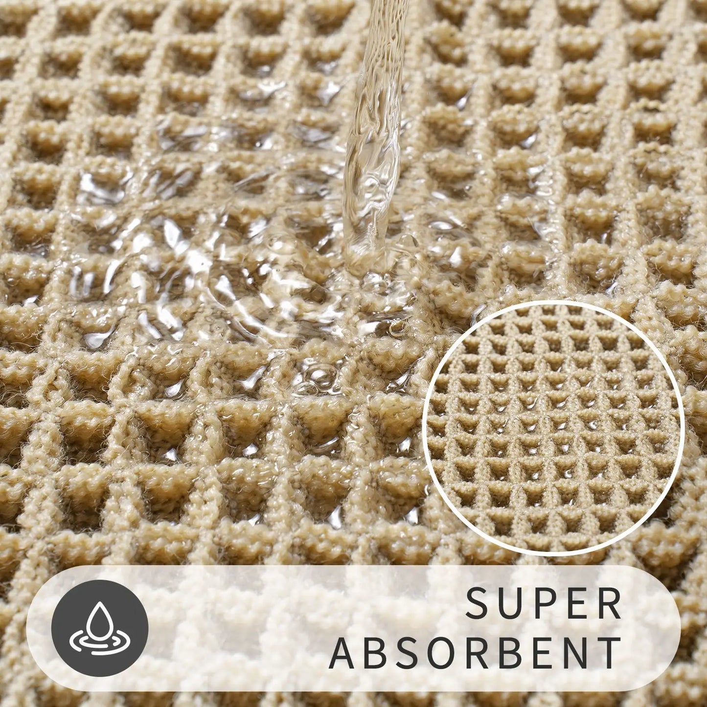 Royallure Non-Slip Bath Mat, Ultra-Absorbent Quick-Dry Bathroom Rug, Soft Waffle Design