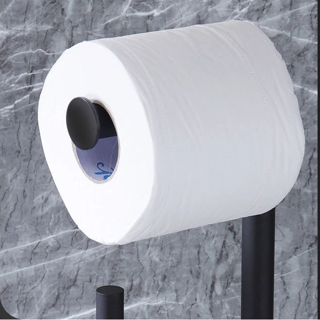 Lumora Toilet Paper Holder With Integrated Brush, Space-Saving Modern Bathroom Organizer