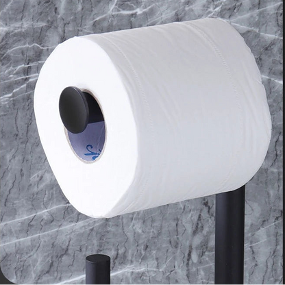 Lumora Toilet Paper Holder With Integrated Brush, Space-Saving Modern Bathroom Organizer