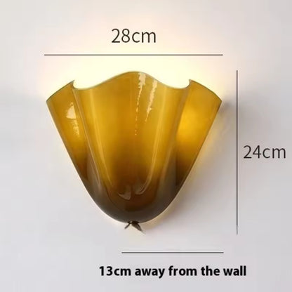 Royallure Retro Stained Glass Wall Sconce with Warm LED Light for Elegant Home Decor