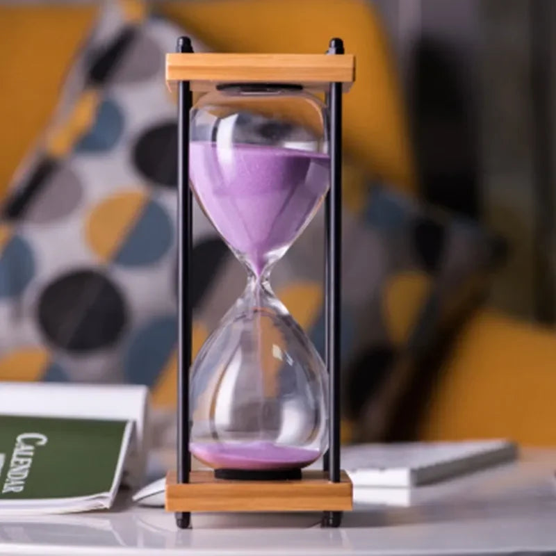 RoyaleGlow 60-Minute Sand Timer - Large Metal & Glass Hourglass for Desk Decor & Productivity