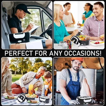 Royallure Electric Lunch Box Food Warmer, Portable Heated Container for Car, Home & Camping