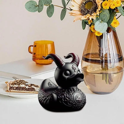 Lumora Duckieville Satan Punk Duck Resin Figurine Halloween Party Room Decor