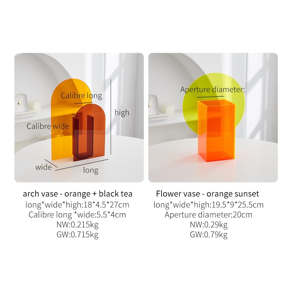RoyaleGlow Artistic Acrylic Vase for Modern Decor