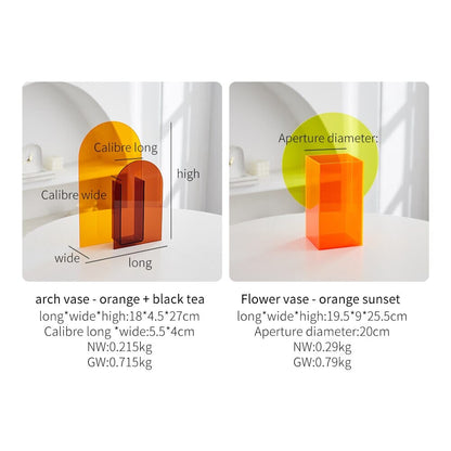 RoyaleGlow Artistic Acrylic Vase for Modern Decor