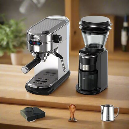 Slim Espresso Machine – 20-Bar Semi-Automatic Coffee Maker for ESE Pods & Ground Coffee
