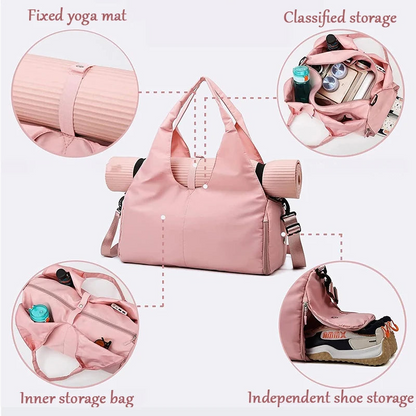 LuxRoyale Waterproof Gym Bag With Shoe Compartment - Lightweight Design for Travel