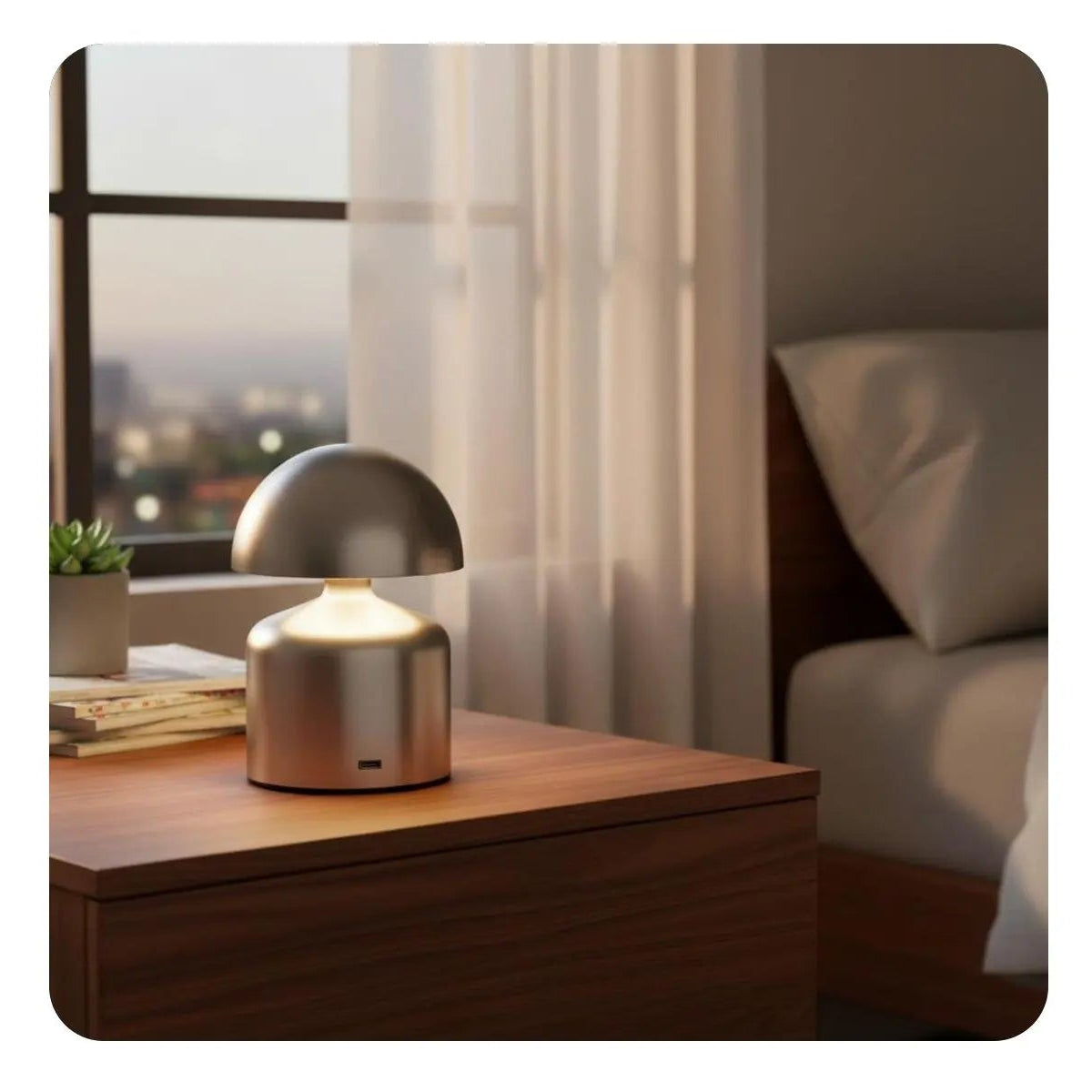 LuxRoyale Cordless Touch Table Lamp With 3 Color Modes