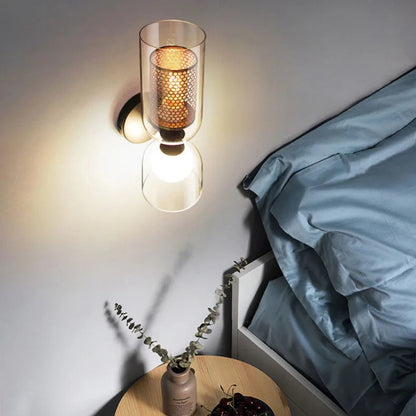 Luxora Nordic Double Glass Wall Lamp Minimalist Bedroom Bedside Light