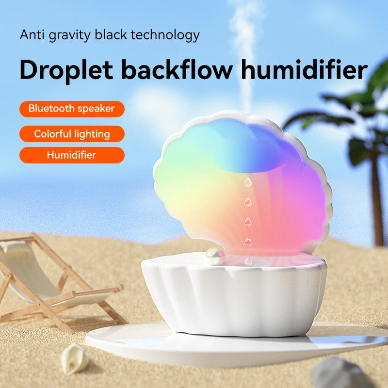 Shell Sleep Aid Bluetooth Speaker – RGB Night Light with Humidifier & Anti-Gravity Design