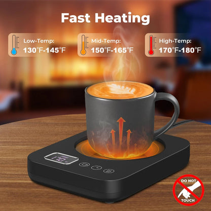 Smart Electric Mug Warmer – 3-Temp Control & Auto Shut-Off for Home & Office