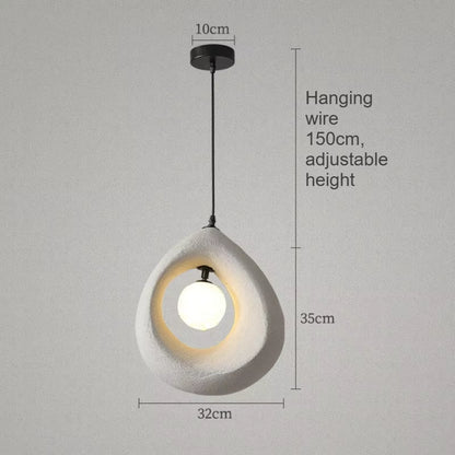Royelux Wabi Sabi Teardrop LED Pendant Light - Modern Minimalist Hanging Art Lamp