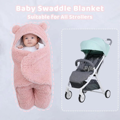 Luxora Fleece Swaddle Blanket for Newborns with Hood, Soft Cotton, Two-Legged Design