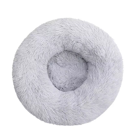 Royallure Cozy Donut Plush Round Dog Bed for Comfort and Anxiety Relief in Multiple Sizes