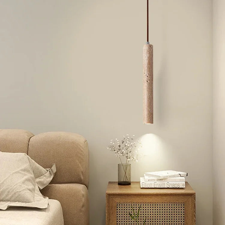 Luxora Modern LED Pendant Lamp - Long Tube Wooden Japanese Style for Home Decor