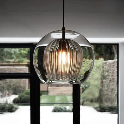 Luxora Nordic Glass Globe Pendant Light, Modern Hanging Lamp for Kitchen & Dining Room
