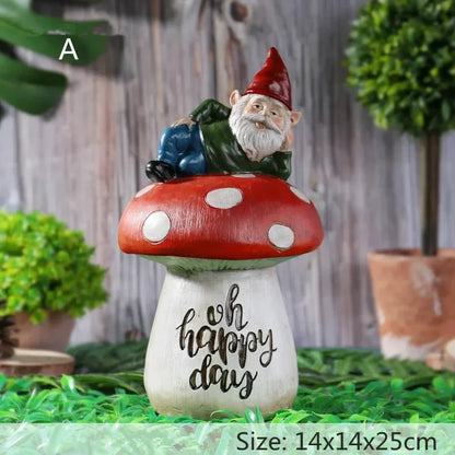 Royaleva Garden Mushroom Decoration - Whimsical Gnome Statues for Home and Outdoor Spaces - A