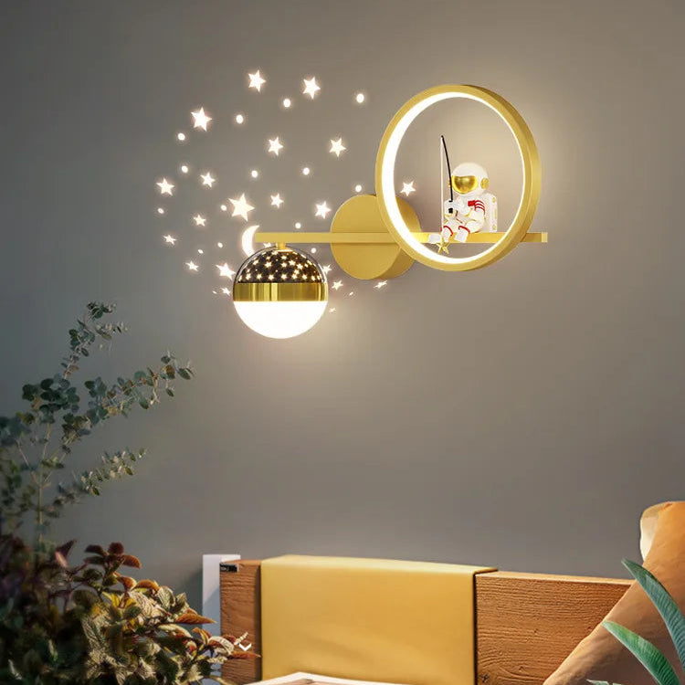 LuxRoyale Star Projection Wall Light For Kids, Moon Glow LED Night Lamp