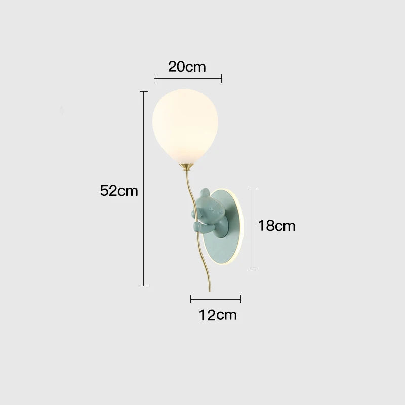 RoyaleGlow Artistic Bear Wall Lamp for Kids Room