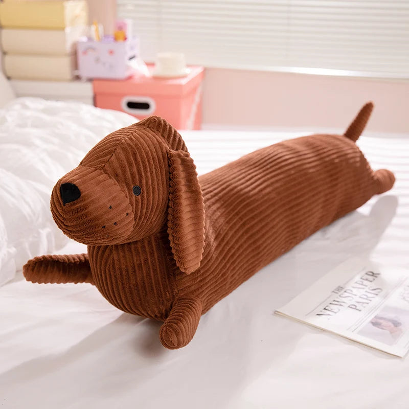 Luxora Long Dachshund Plush Pillow - Soft Stuffed Animal Cushion for Sofa and Home Decor