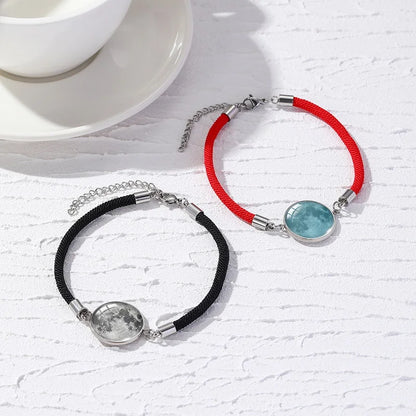Royelux Sun & Moon Couples Bracelet – Luminous Rope Charm Jewelry Gift for Lovers