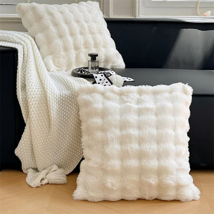 Lumora Luxe Faux Fur Cushion Cover With Plush Texture, Premium Home Decor for Sofa, Bed