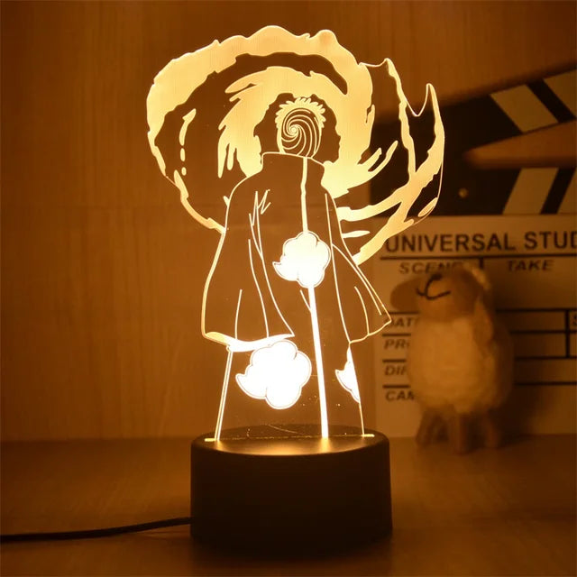 Naruto 3D LED Night Lamp - Anime Character Light with Kakashi, Sasuke, Sakura, and Naruto for Kids' Room Decor and Gifts - G