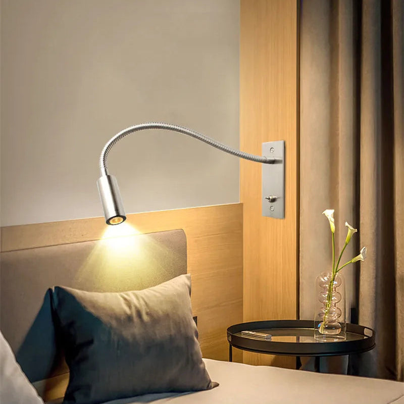 LuxRoyale Gooseneck Led Wall Sconce - Integrated Led, Adjustable Gooseneck, Art Deco Bedroom Lighting