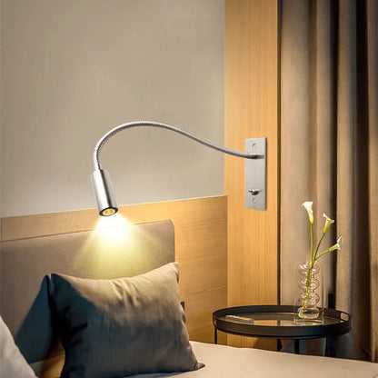 LuxRoyale Gooseneck Led Wall Sconce - Integrated Led, Adjustable Gooseneck, Art Deco Bedroom Lighting