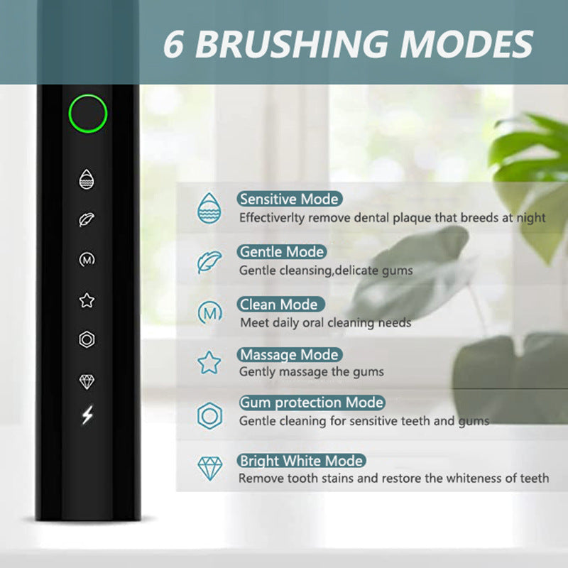 Luxora Rechargeable Ultrasonic Electric Toothbrush with 8 Heads