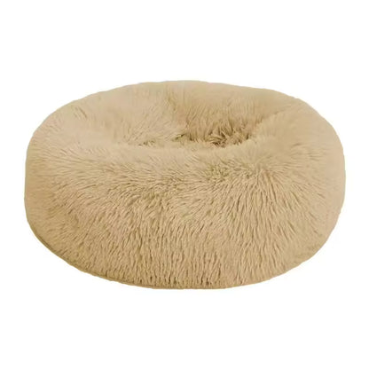 Royallure Cozy Donut Plush Round Dog Bed for Comfort and Anxiety Relief in Multiple Sizes