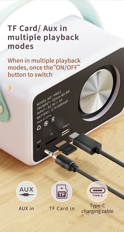 Portable Bluetooth Speaker – Retro-Style Multi-Mode Wireless Mini Speaker for Rich Sound