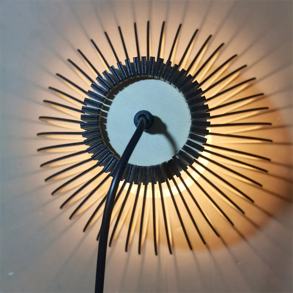 Royelux Modern Slatted Wooden Pendant Light for Dining Room Ambiance
