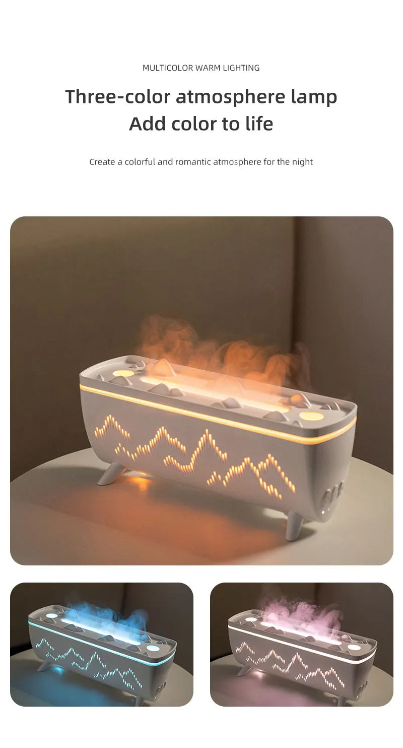 Royaleva Dual Nozzle Aroma Diffuser – Flame Light Humidifier with Jellyfish Mode